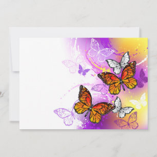 Monarch Butterflies on Lila Background Spara Datumet