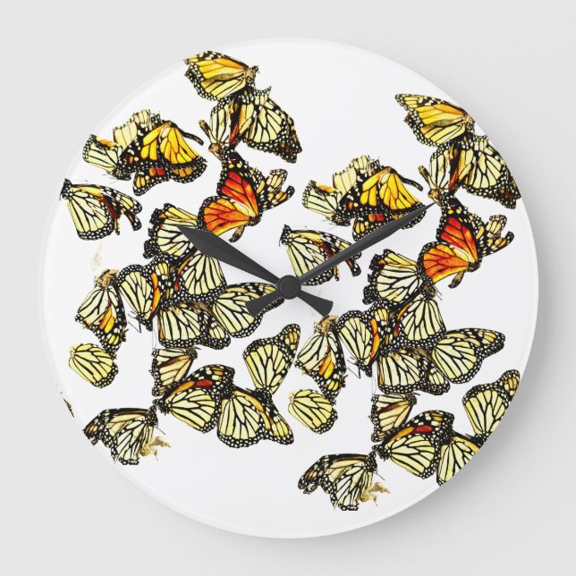 Monarch Butterflies Stor Klocka (Framsida)