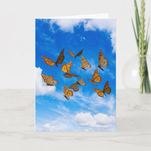 Monarch Butterflulies i himlar-kortet Kort