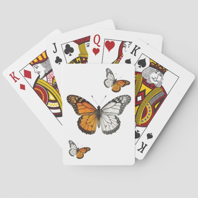 Monarch Butterfly Art i halvFärg Casinokort (Baksidan)