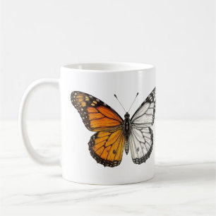 Monarch Butterfly Art i halvFärg Kaffemugg