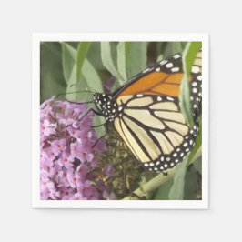 Monarch butterfly av vild blomblonkor pappersservett