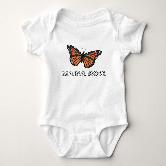 Monarch Butterfly Baby Jersey Bodykostym T Shirt (Framsida)