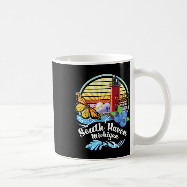 Monarch Butterfly Beach - South Haven Michigan Lig Kaffemugg (Höger)