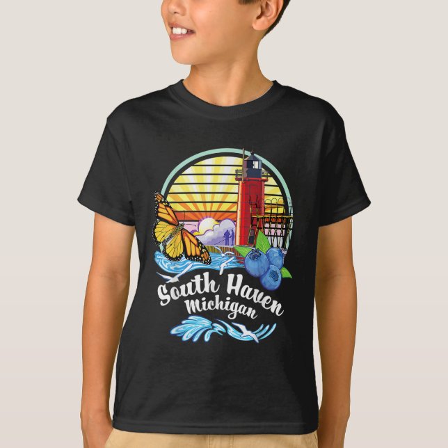 Monarch Butterfly Beach - South Haven Michigan Lig T Shirt (Framsida)