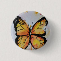 Monarch Butterfly Butterfly Button