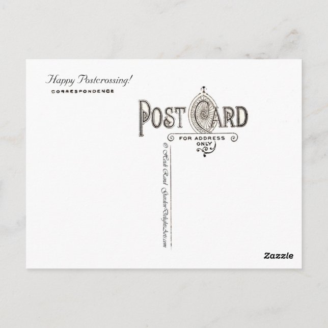 Monarch Butterfly & California poppy - vykort (Baksida)