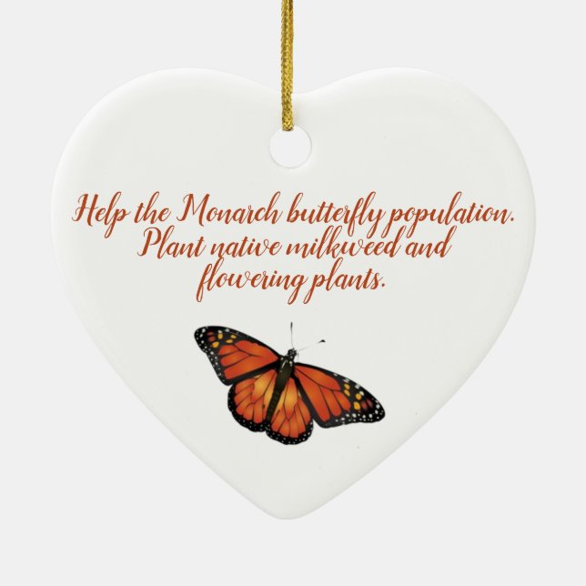 Monarch butterfly ceramic ornament (Baksidan)