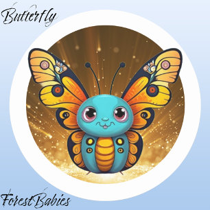 Monarch Butterfly 🦋 Cute Colorful Vingar Graphic Runt Klistermärke