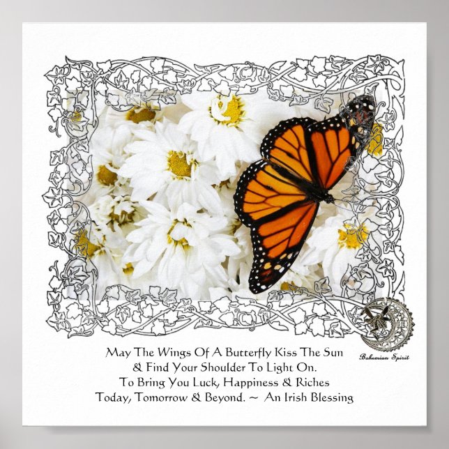 Monarch Butterfly & Daisys Poster (Framsidan)