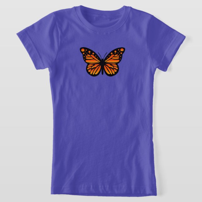 Monarch Butterfly Design - Girls Bra Jersey T-Sh T Shirt (Laydown)
