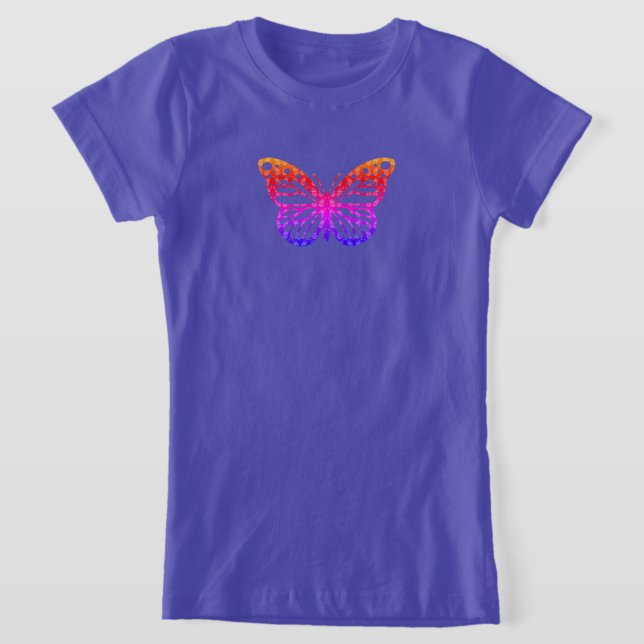 Monarch Butterfly Design - Girls Bra Jersey T-Sh T Shirt (Laydown)