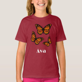 Monarch Butterfly Design - Girls grundläggande T-S T Shirt