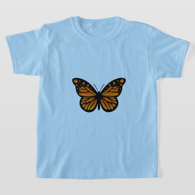 Monarch Butterfly Design - Girls grundläggande T-S T Shirt (Laydown)