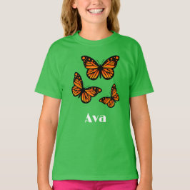 Monarch Butterfly Design - Girls grundläggande T-S T Shirt