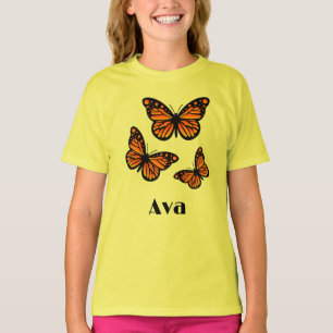 Monarch Butterfly Design - Girls grundläggande T-S T Shirt