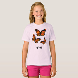 Monarch Butterfly Design - Girls grundläggande T-S T Shirt