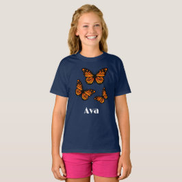 Monarch Butterfly Design - Girls grundläggande T-S T Shirt