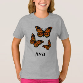 Monarch Butterfly Design - Girls grundläggande T-S T Shirt