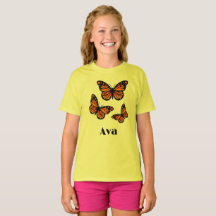 Monarch Butterfly Design - Girls grundläggande T-S T Shirt