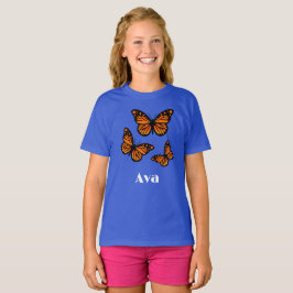 Monarch Butterfly Design - Girls grundläggande T-S T Shirt