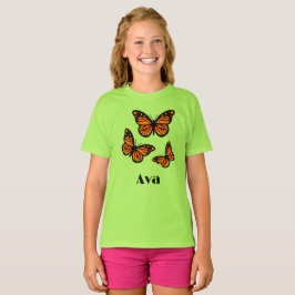 Monarch Butterfly Design - Girls grundläggande T-S T Shirt