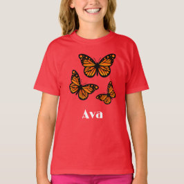 Monarch Butterfly Design - Girls grundläggande T-S T Shirt