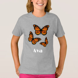 Monarch Butterfly Design - Girls grundläggande T-S T Shirt