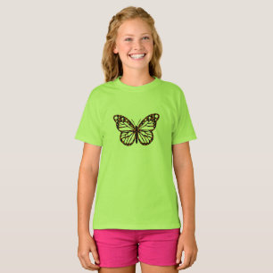 Monarch Butterfly Design - Girls grundläggande T-S T Shirt