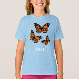 Monarch Butterfly Design - Girls grundläggande T-S T Shirt