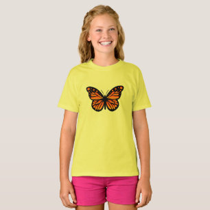 Monarch Butterfly Design - Girls grundläggande T-S T Shirt