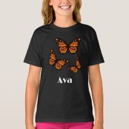 Monarch Butterfly Design - Girls grundläggande T-S T Shirt