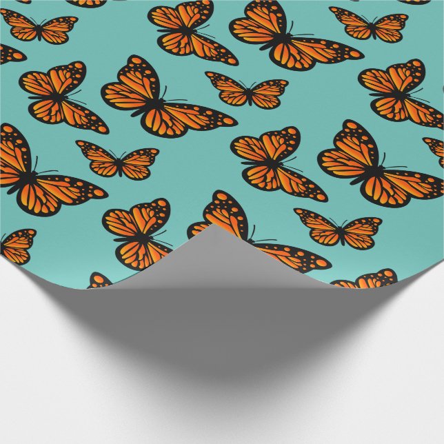 Monarch Butterfly Design - Papper radbrytning av p Presentpapper (Hörn)