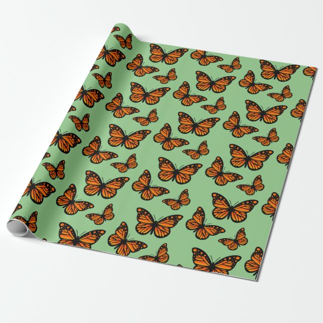 Monarch Butterfly Design - Papper radbrytning av p Presentpapper (Utrullad)