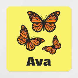 Monarch Butterfly Design - Small Square Clothing L Klistermärke