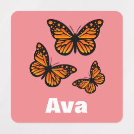 Monarch Butterfly Design - Small Square Clothing L Klistermärke