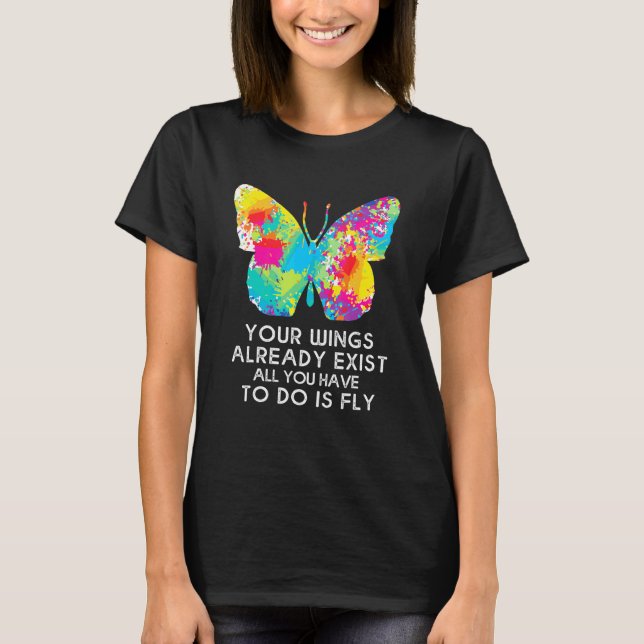 Monarch Butterfly Din Vingar finns redan T Shirt (Framsida)