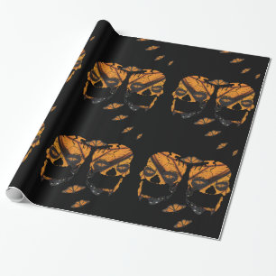 Monarch Butterfly Döskallars Black Halloween Presentpapper