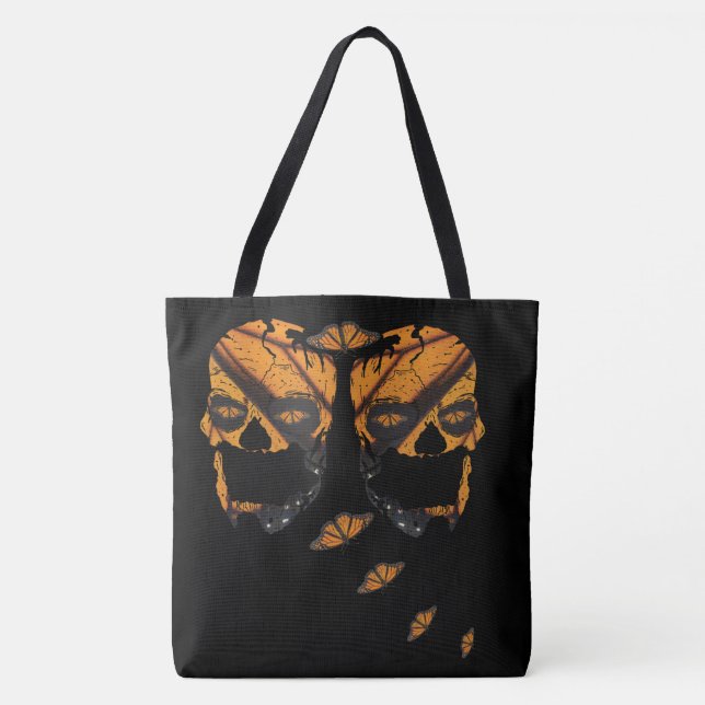 Monarch Butterfly Döskallars Tote Bag Tygkasse (Framsida)