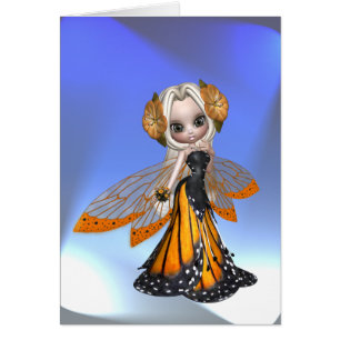 Monarch Butterfly Fairy, Blank Inside OBS Kort