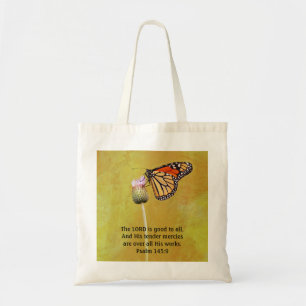 Monarch Butterfly Faith Big Bag med skript Tygkasse