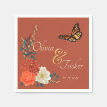 Monarch Butterfly Fall Blommigt Terracotta Anpassn