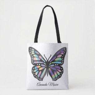 Monarch Butterfly, färglös, modern holograf-folie Tygkasse