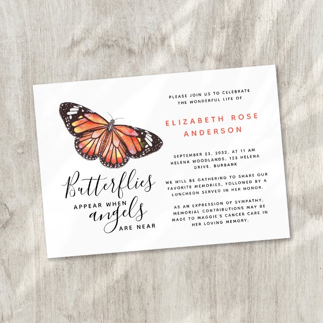 Monarch Butterfly-firandet av Life Memorial Inbjudningar (Skapare uppladdad)