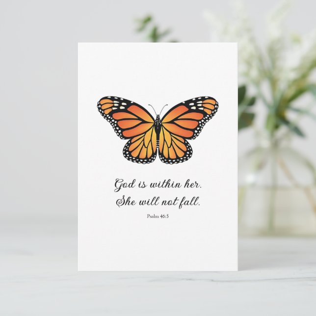 Monarch Butterfly Flat Card Gud är inom henne (Stående Fram)