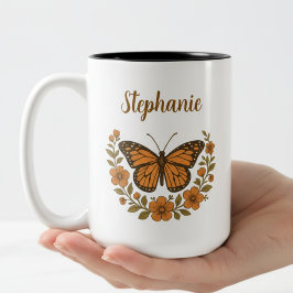 Monarch Butterfly Floral Mug Två-Tonad Mugg