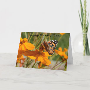 Monarch Butterfly Flower Birthday-hälsningskort Kort