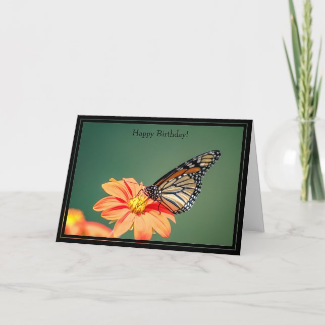 Monarch Butterfly för Grattis på födelsedagen-kort Kort (Framsida)