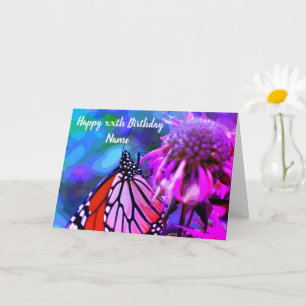 Monarch Butterfly från Flower Art Birthday Kort