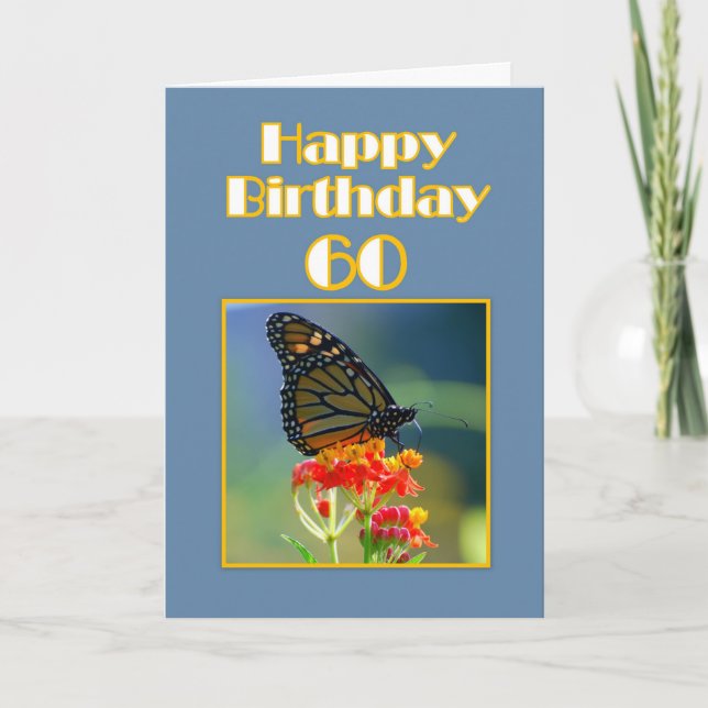 Monarch Butterfly från lycklig 60:e födelsedagen Kort (Framsida)